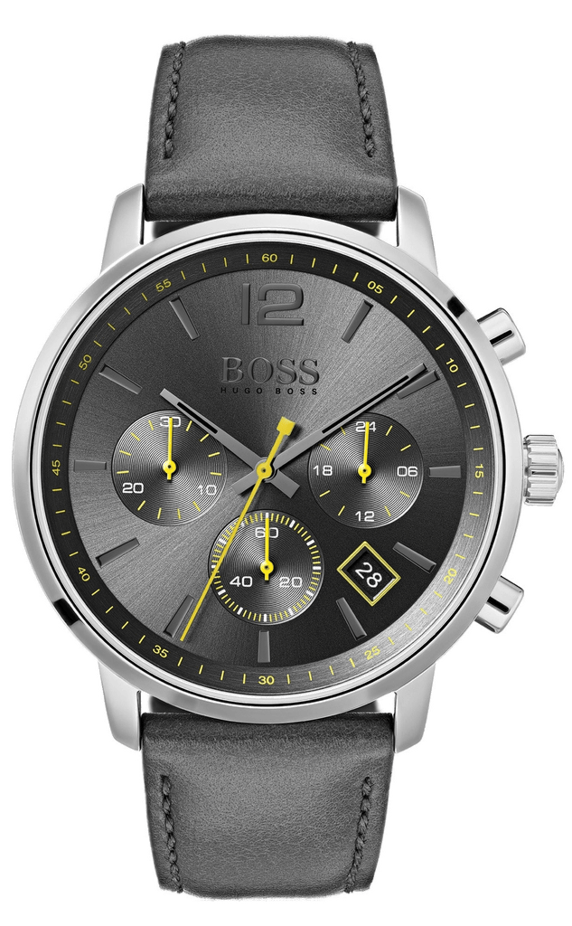 Hugo Boss Attitude Grey Dial Grey Leather Strap Watch for Men - 1513658 Buy Now By Hugo Boss
