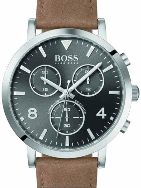 Hugo Boss Spirit Grey Dial Brown Leather Strap Watch for Men - 1513691 Buy Now By Hugo Boss