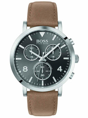 Hugo Boss Spirit Grey Dial Brown Leather Strap Watch for Men - 1513691 Buy Now By Hugo Boss