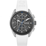 Hugo Boss Volane Grey Dial White SIlicone Strap Watch for Men - 1513948 Buy Now By Hugo Boss