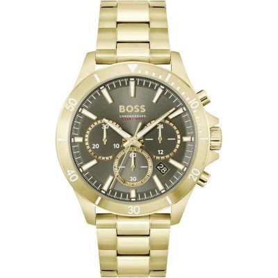Hugo Boss Allure Chronograph Green Dial Gold Steel Strap Watch for Men - 1513923 Buy Now By Hugo Boss