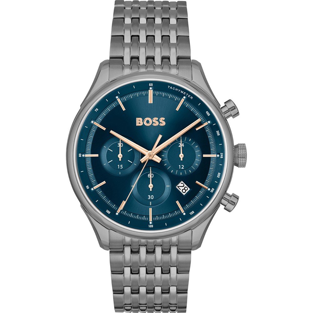 Hugo Boss Gregor Chronograph Blue Dial Grey Steel Strap Watch For Men - 1514083 Buy Now By Hugo Boss