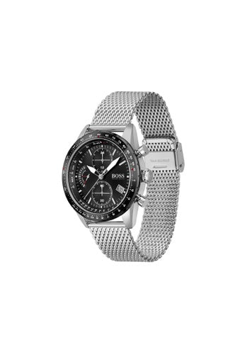 Hugo Boss Pilot Edition Black Dial Silver Mesh Bracelet Watch for Men - 1513886 Buy Now By Hugo Boss