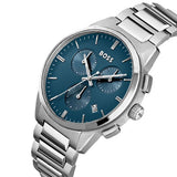 Hugo Boss Dapper Chronograph Blue Dial Silver Steel Strap Watch For Men - 1513927 Buy Now By Hugo Boss