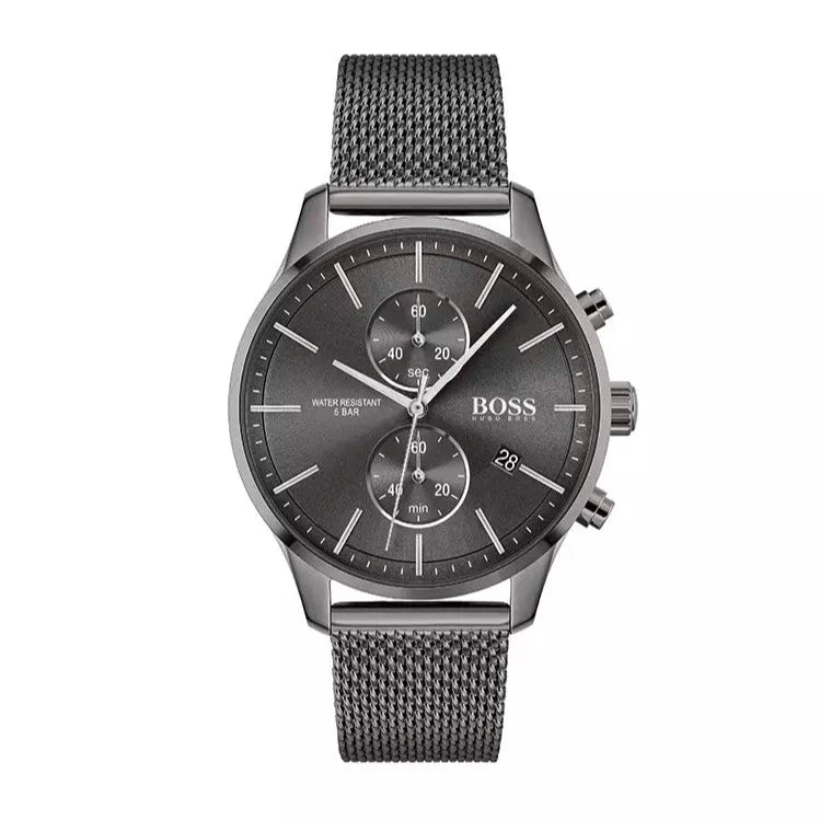 Hugo Boss Associate Grey Dial Grey Mesh Bracelet Watch for Men - 1513870 Buy Now By Hugo Boss