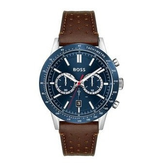 Hugo Boss Allure Blue Dial Brown Leather Strap Watch for Men - 1513921 Buy Now By Hugo Boss