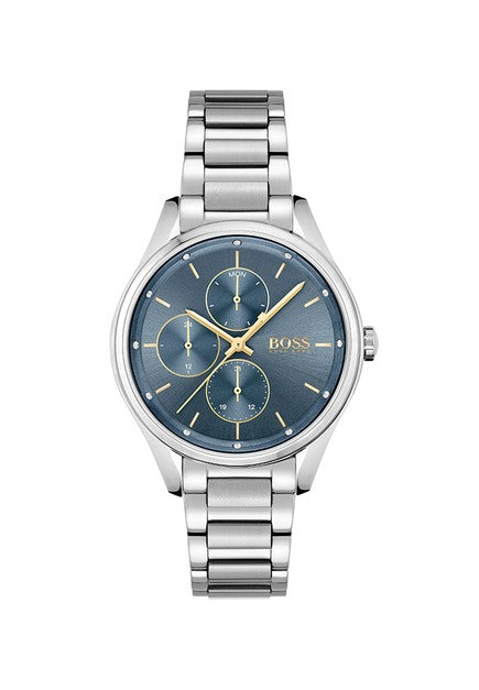 Hugo Boss Grand Course Blue Dial Silver Steel Strap Watch for Women - 1502583 Buy Now By Hugo Boss