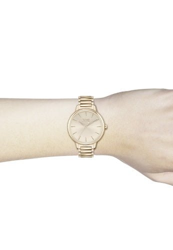 Hugo Boss Signature Gold Dial Gold Stainless Steel Strap Watch for Women - 1502540 Buy Now By Hugo Boss