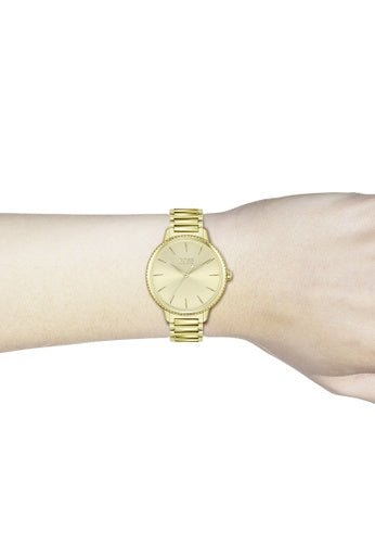 Hugo Boss Signature Gold Dial Gold Steel Strap Watch for Women - 1502541 Buy Now By Hugo Boss