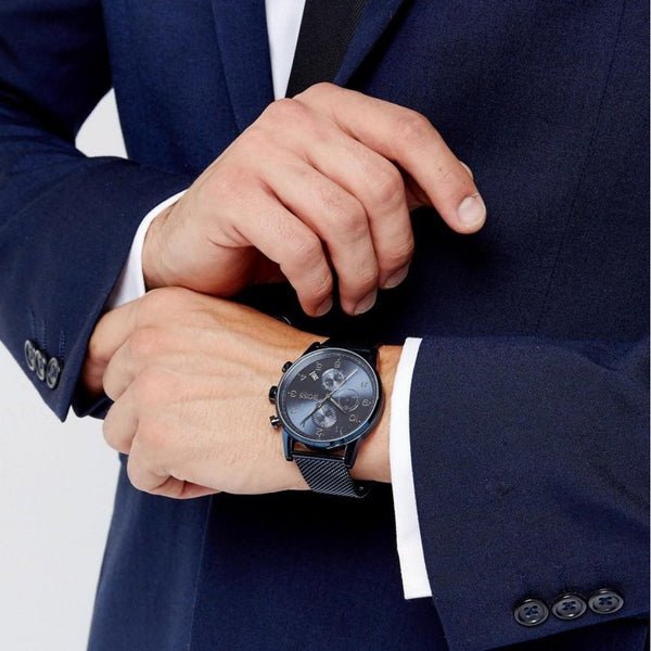 Hugo Boss Navigator Chronograph Blue Dial Blue Mesh Bracelet Watch for Men - 1513538 Buy Now By Hugo Boss