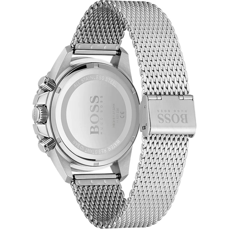 Hugo Boss Admiral Black Dial Silver Mesh Bracelet Watch for Men - 1513904 Buy Now By Hugo Boss