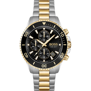 Hugo Boss Admiral Black Dial Two Tone Steel Strap Watch for Men - 1513908 Buy Now By Hugo Boss