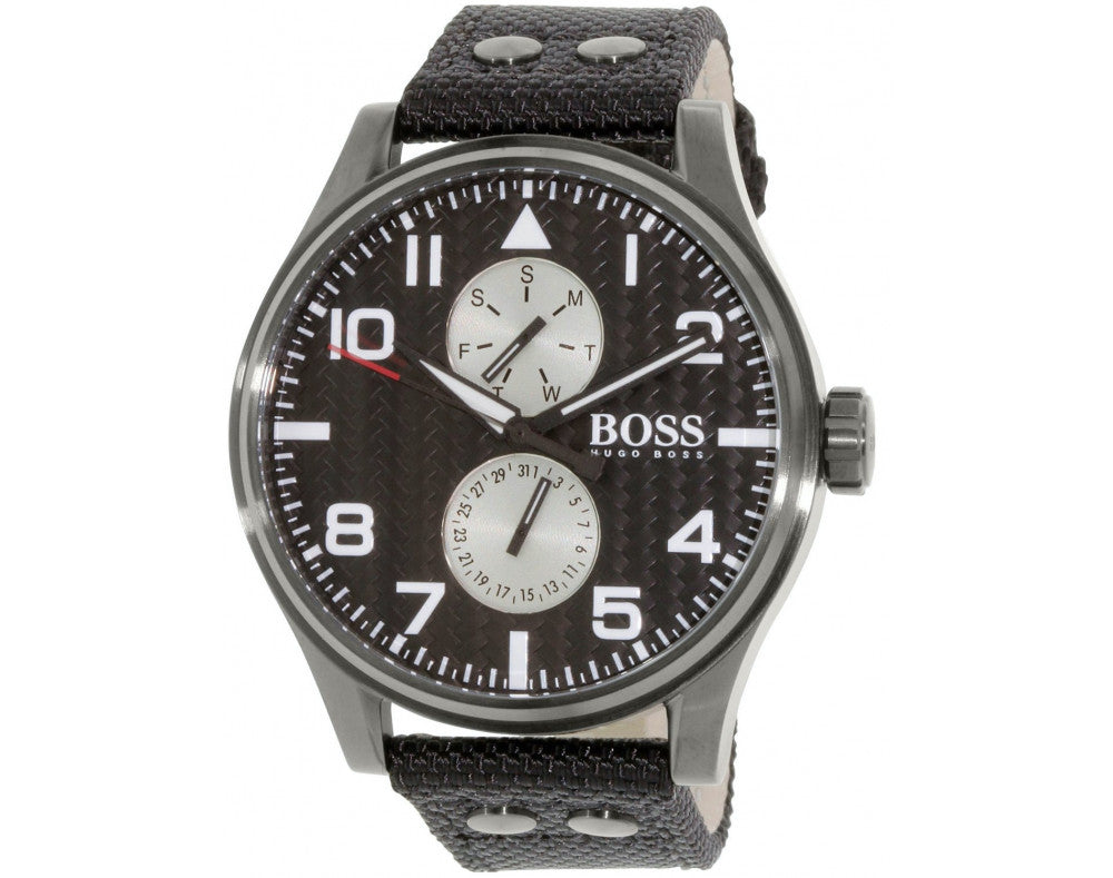 Hugo Boss Aeroliner Maxx Quartz Black Dial Black Nylon Strap Watch For Men - HB1513086 Buy Now By Hugo Boss