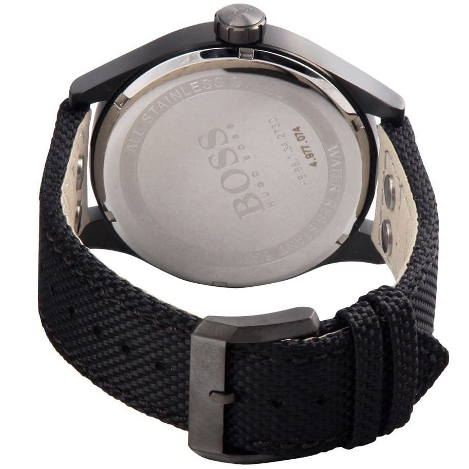 Hugo Boss Aeroliner Maxx Quartz Black Dial Black Nylon Strap Watch For Men - HB1513086 Buy Now By Hugo Boss
