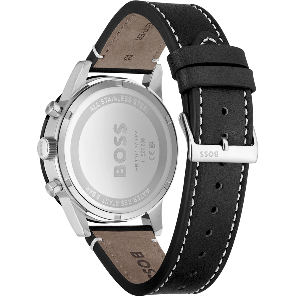 Hugo Boss Allure Black Dial Black Leather Strap Watch for Men - 1513920 Buy Now By Hugo Boss