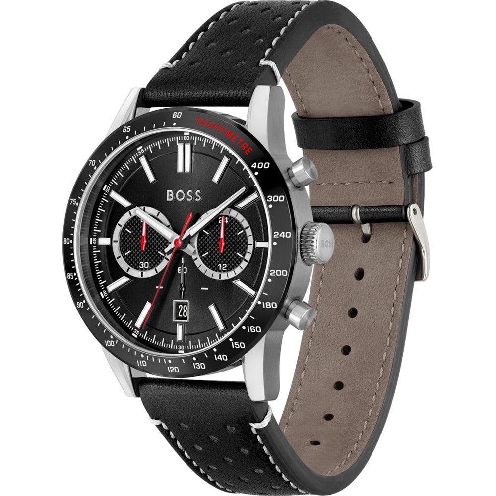 Hugo Boss Allure Black Dial Black Leather Strap Watch for Men - 1513920 Buy Now By Hugo Boss