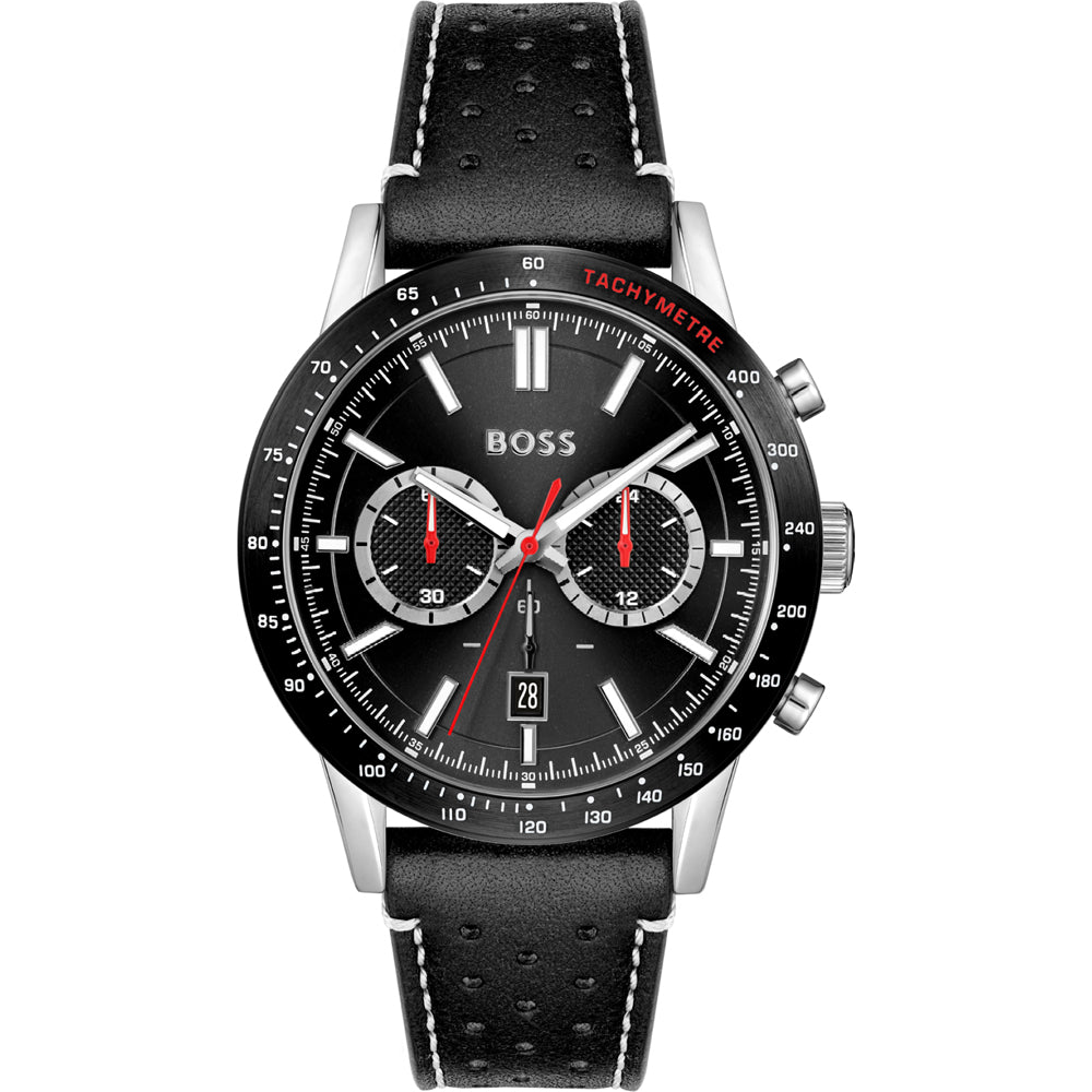 Hugo Boss Allure Black Dial Black Leather Strap Watch for Men - 1513920 Buy Now By Hugo Boss