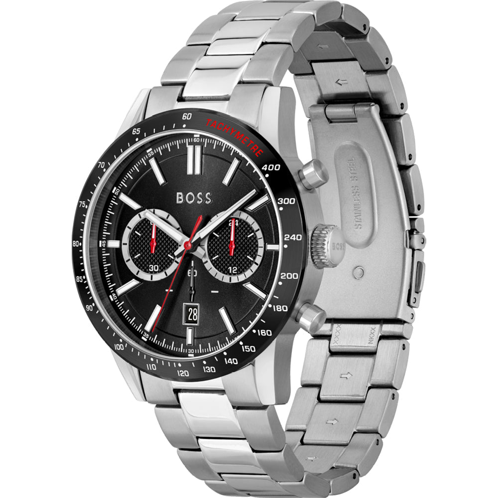 Hugo Boss Allure Chronograph Black Dial Silver Steel Strap Watch for Men - 1513922 Buy Now By Hugo Boss