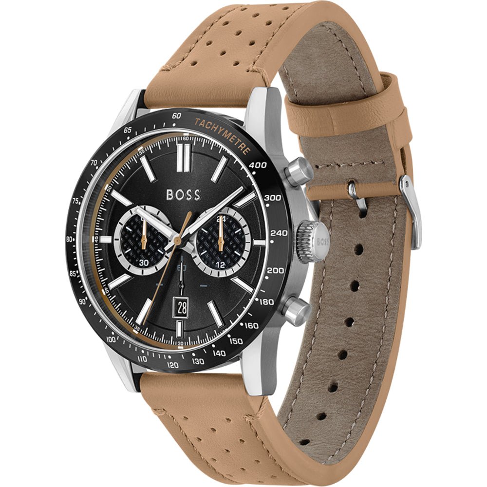 Hugo Boss Allure Black Dial Brown Leather Strap Watch for Men - 1513964 Buy Now By Hugo Boss