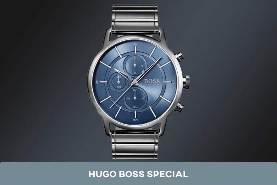 Hugo Boss Architectural Blue Dial Grey Steel Strap Watch for Men - 1513574 Buy Now By Hugo Boss
