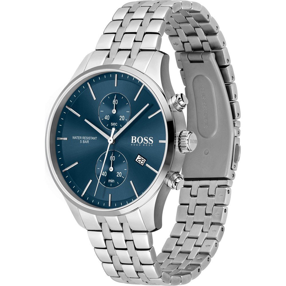 Hugo Boss Associate Blue Dial Silver Steel Strap Watch for Men - 1513839 Buy Now By Hugo Boss