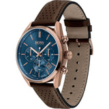 Hugo Boss Champion Blue Dial Brown Leather Strap Watch for Men - 1513817 Buy Now By Hugo Boss