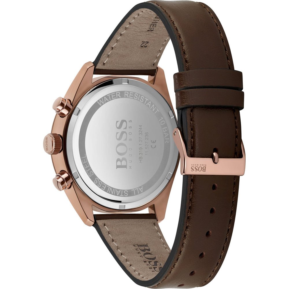 Hugo Boss Champion Blue Dial Brown Leather Strap Watch for Men - 1513817 Buy Now By Hugo Boss