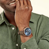 Hugo Boss Champion Blue Dial Brown Leather Strap Watch for Men - 1513817 Buy Now By Hugo Boss