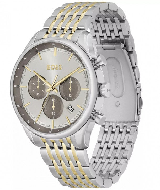 Hugo Boss Gregor Chronograph Silver Dial Two Tone Steel Strap Watch For Men - 1514053 Buy Now By Hugo Boss