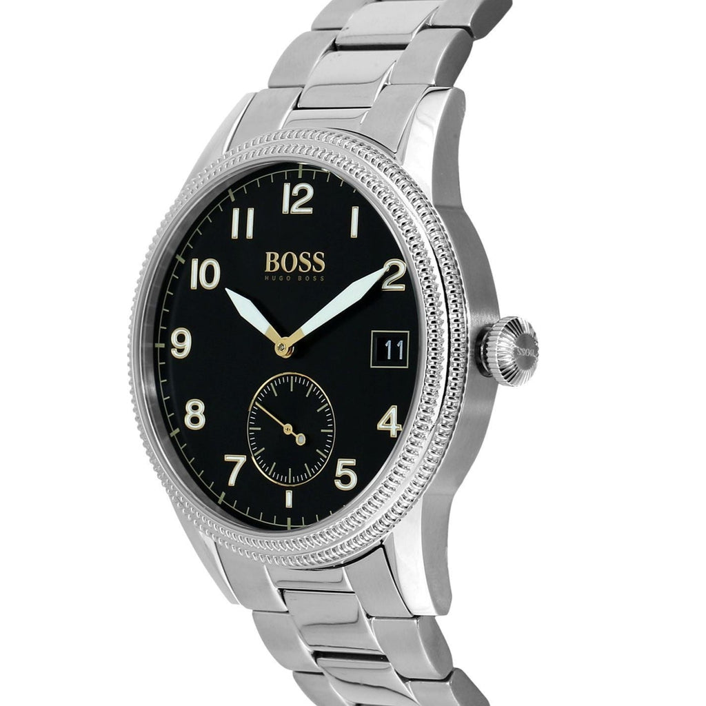 Hugo Boss Legacy Black Dial Silver Steel Strap Watch for Men - 1513671 Buy Now By Hugo Boss