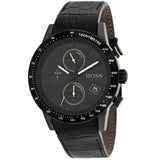 Hugo Boss Rafale Chronograph Black Dial Black Leather Strap Watch For Men - 1513389 Buy Now By Hugo Boss