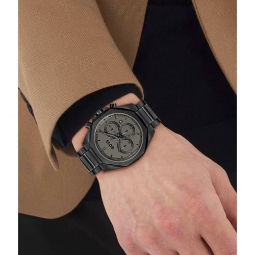 Hugo Boss Cloud Chronograph Black Dial Black Steel Strap Watch For Men - 1514016 Buy Now By Hugo Boss