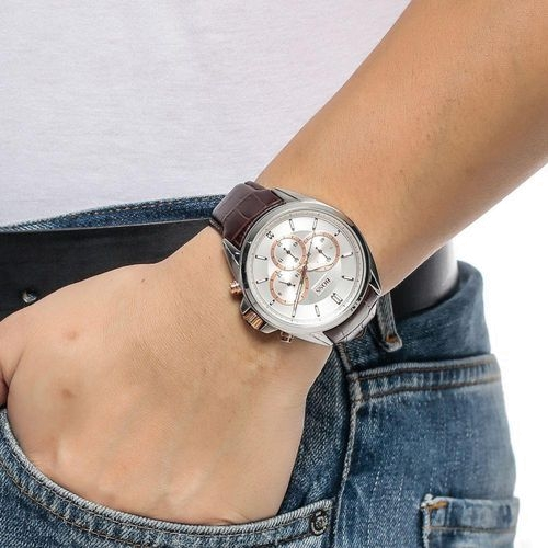 Hugo Boss Driver Quartz Silver Dial Brown Leather Strap Watch For Men - HB1512881 Buy Now By Hugo Boss