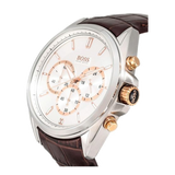 Hugo Boss Driver Chronograph Silver Dial Brown Leather Strap Watch For Men - 1512881 Buy Now By Hugo Boss