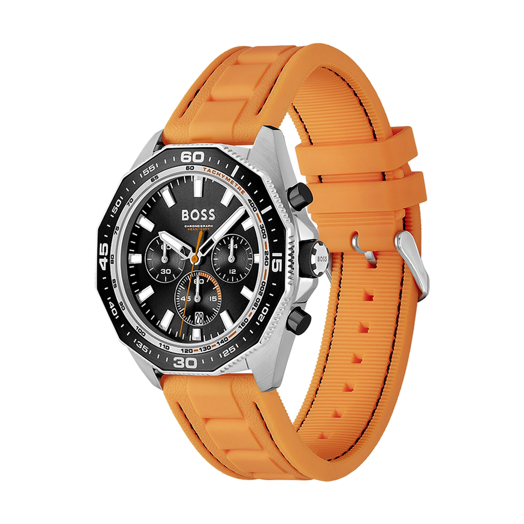 Hugo Boss Energy Chronograph Quartz Black Dial Orange Rubber Strap Watch For Men - 1513970 Buy Now By Hugo Boss