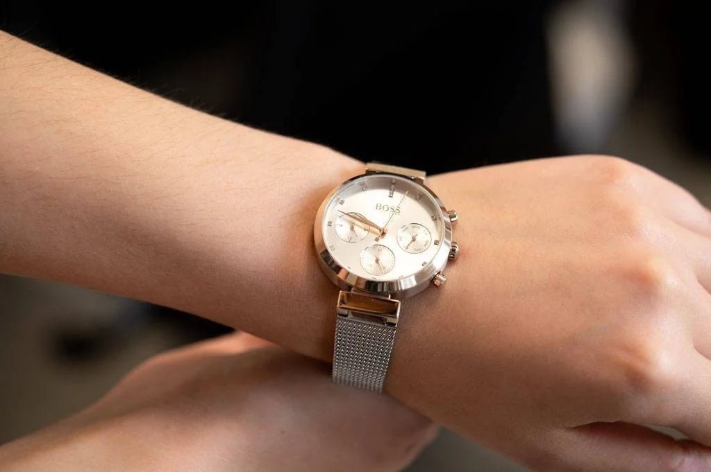 Hugo Boss Flawless Silver Dial Silver Mesh Bracelet Watch for Women -1502551 Buy Now By Hugo Boss