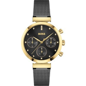 Hugo Boss Flawless Black Dial Black Mesh Bracelet Watch for Women - 1502627 Buy Now By Hugo Boss