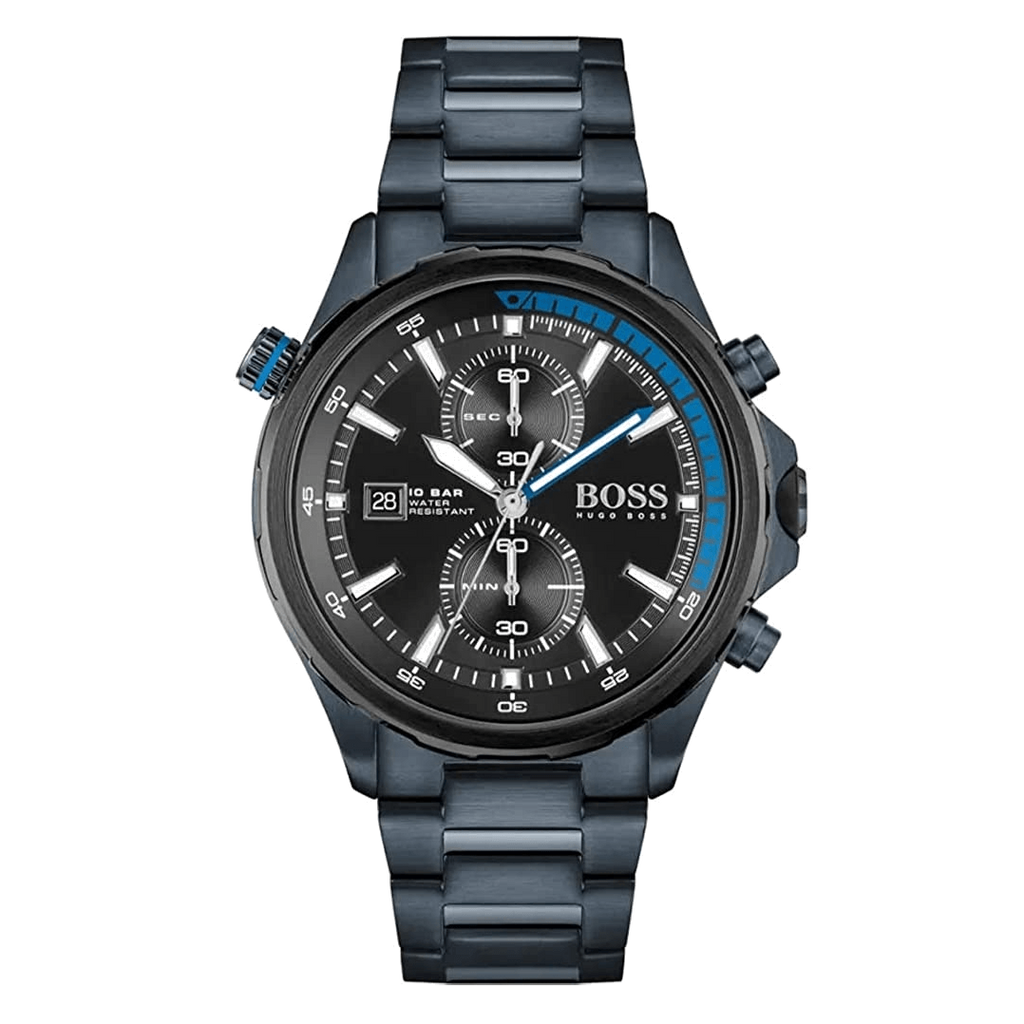 Hugo Boss Globetrotter Black Dial Black Steel Strap Watch for Men - 1513824 Buy Now By Hugo Boss