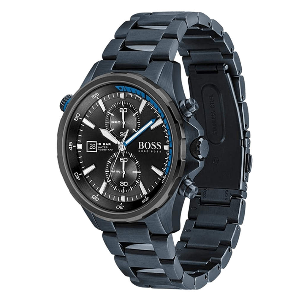 Hugo Boss Globetrotter Black Dial Black Steel Strap Watch for Men - 1513824 Buy Now By Hugo Boss