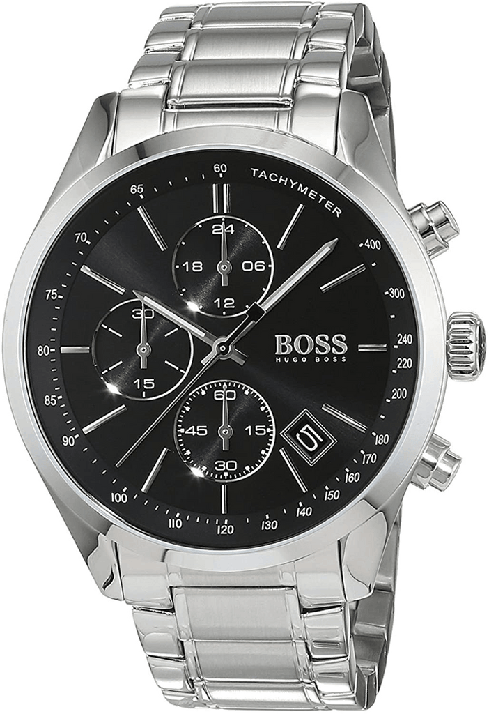 Hugo Boss Grand Prix Black Dial Silver Steel Strap Watch for Men - 1513477 Buy Now By Hugo Boss