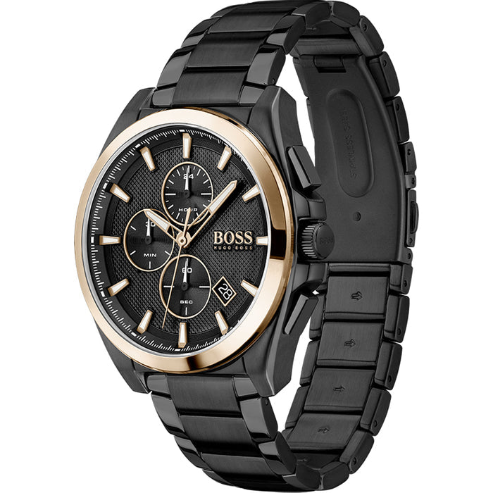 Hugo Boss Grand Prix Black Dial Black Steel Strap Watch for Men - 1513578 Buy Now By Hugo Boss