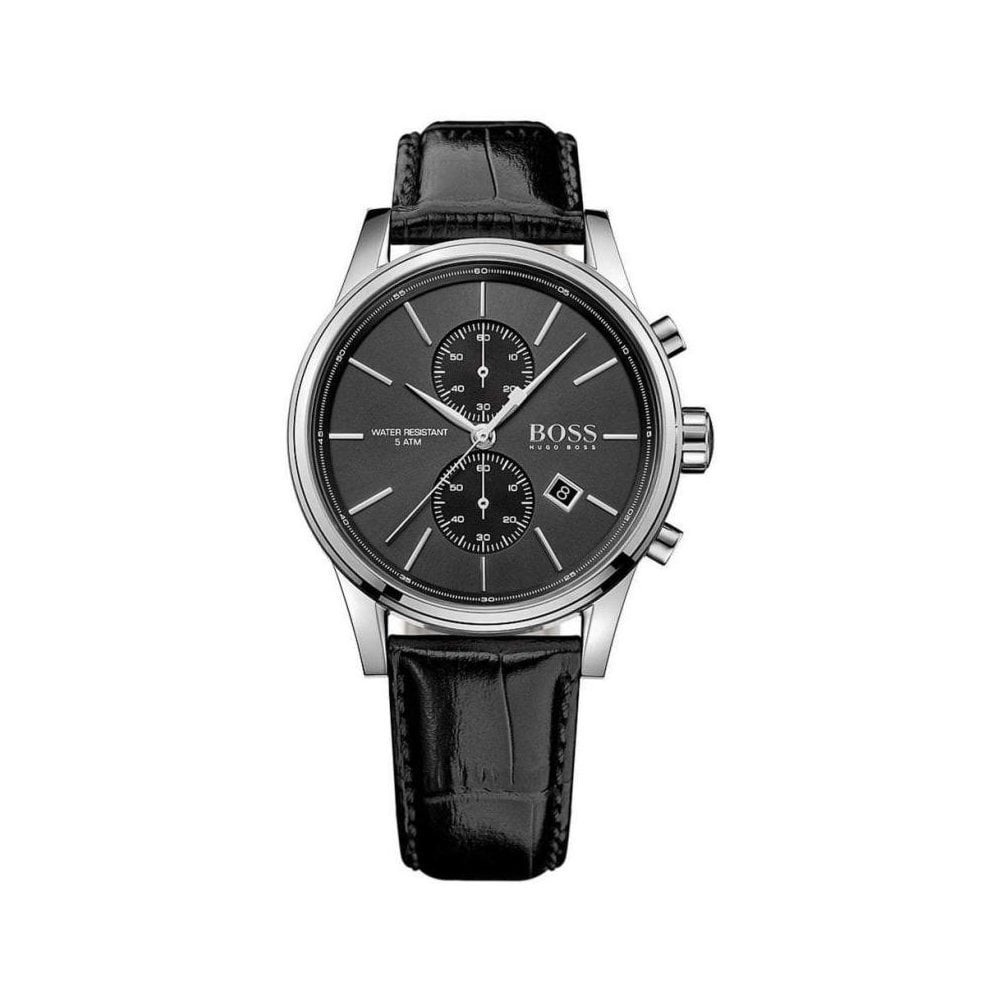 Hugo Boss Jet Black Dial Black Leather Strap Watch for Men - 1513279 Buy Now By Hugo Boss