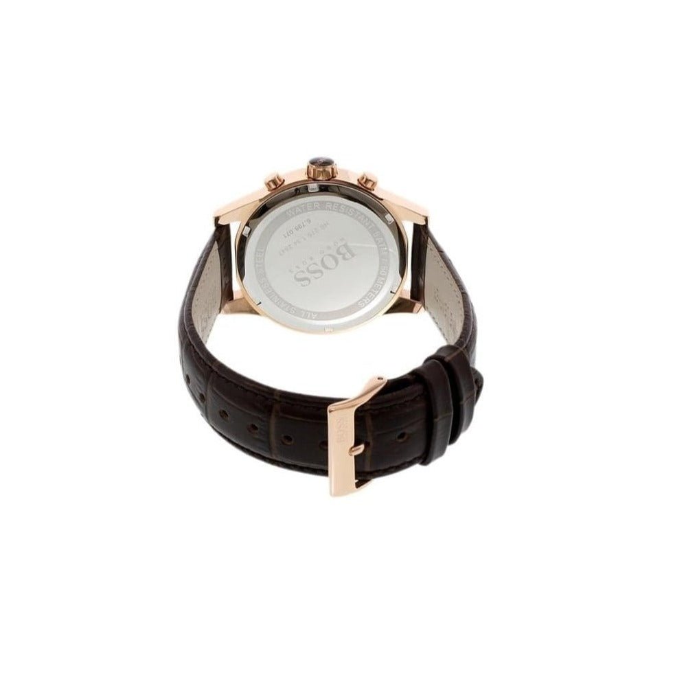 Hugo Boss Jet Grey Dial Brown Leather Strap Watch for Men - 1513281 Buy Now By Hugo Boss