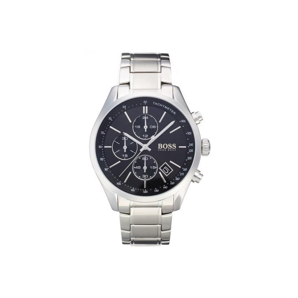 Hugo Boss Grand Prix Black Dial Silver Steel Strap Watch for Men - 1513477 Buy Now By Hugo Boss