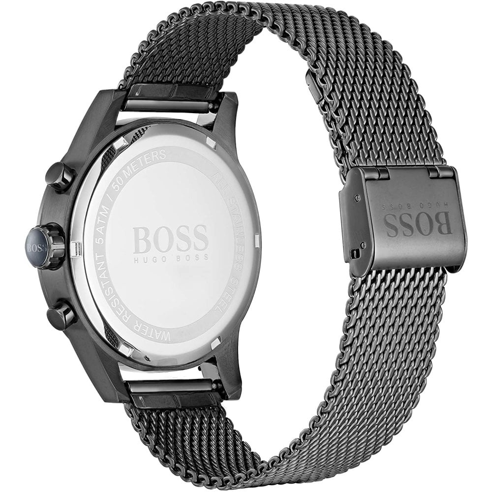 Hugo Boss Jet Blue Dial Gunmetal Mesh Bracelet Watch for Men - 1513677 Buy Now By Hugo Boss