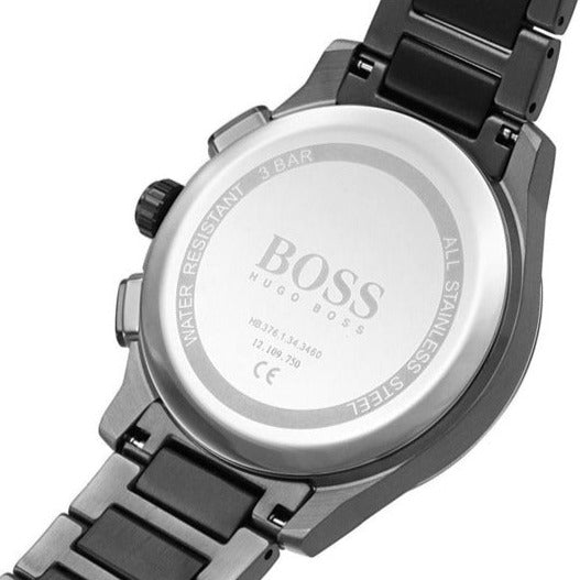 Hugo Boss Peak Black Dial Black Steel Strap Watch for Men - 1513814 Buy Now By Hugo Boss