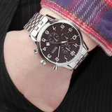 Hugo Boss Aeroliner Chronograph Black Dial Silver Steel Strap Watch For Men - 1512446 Buy Now By Hugo Boss