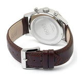 Hugo Boss Aeroliner Chronoraph White Dial Brown Leather Strap Watch For Men - HB1512447 Buy Now By Hugo Boss
