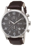 Hugo Boss Aeroliner Chronograph Quartz Grey Dial Brown Leather Strap Watch For Men - HB1512570 Buy Now By Hugo Boss