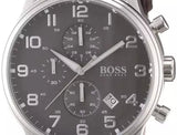 Hugo Boss Aeroliner Chronograph Quartz Grey Dial Brown Leather Strap Watch For Men - HB1512570 Buy Now By Hugo Boss